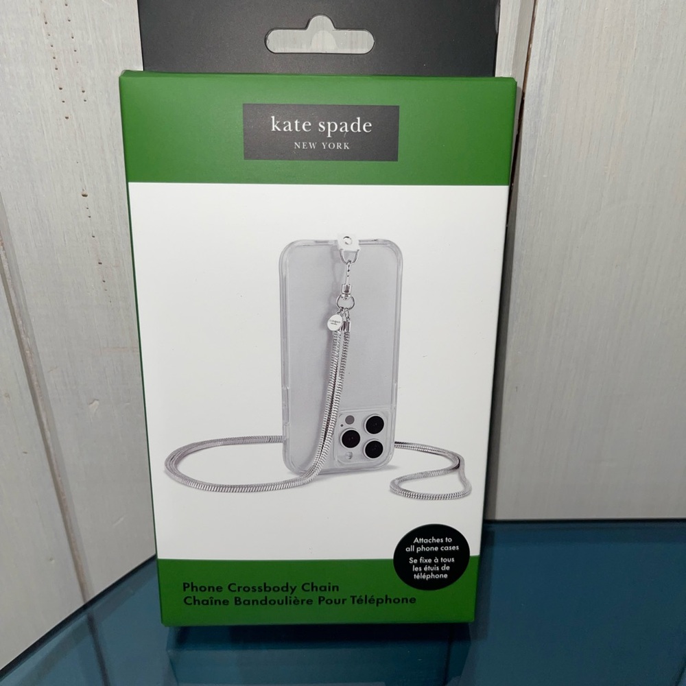 $60 Kate Spade ♠️ Phone Crossbody CHAIN - Heart of Silver NWT Universal Fit